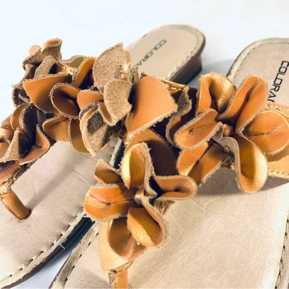 Colorado Opanka Ladies Leather Thongs Sandals Rianna Gold Metallic Size AU 7 - Picture 3 of 14